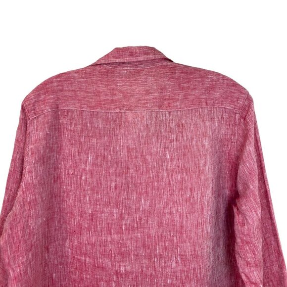 Frank & Eileen - Women’s ‘Eileen’ Relaxed Linen Shirt in Red Raspberry, XX-Small - Picture 8 of 13